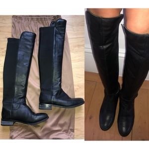 Kurt Geiger CARVELA black leather knee high boots size 7.5